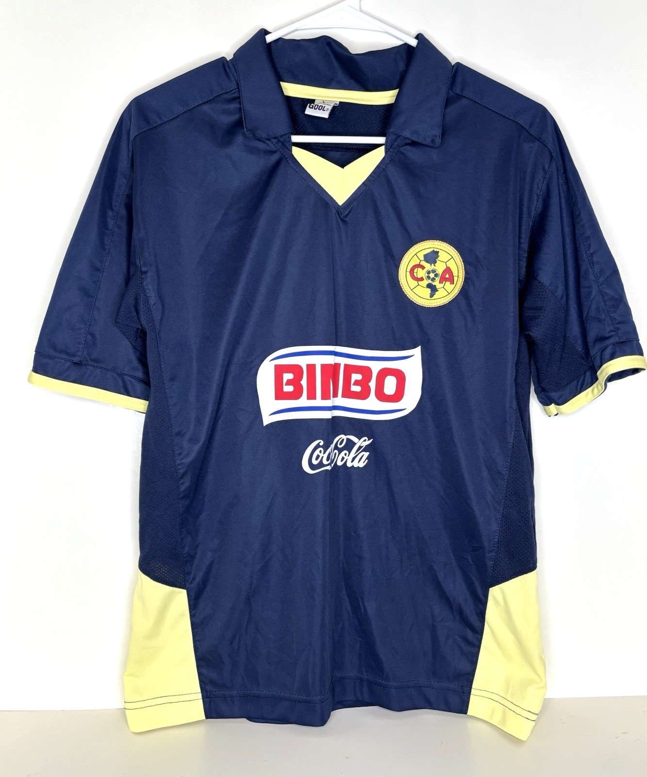 Club America CA Football Soccer Jersey Shirt Juvenil Blue Yellow Bimbo Coca-Cola