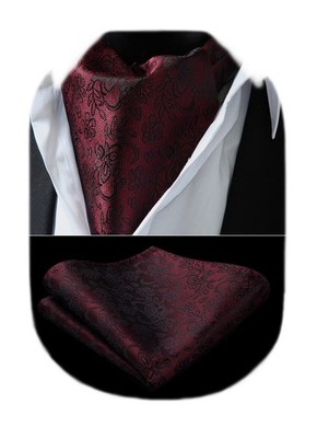 Ascot Ties Men Paisley Floral Pocket Square Set Self Tie Cravat Wedding