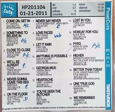 PRIME CUTS RADIO BROADCAST CD CHRISTIAN-COUNTRY-DANCE-POP-ROCK-URBAN 1-21-11