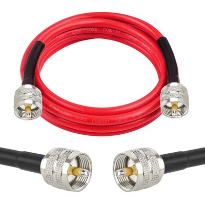 MOOKEERF RG8X Coaxial Cable 6ft,CB Coax Cable,UHF PL259 Male to 6FT, Red