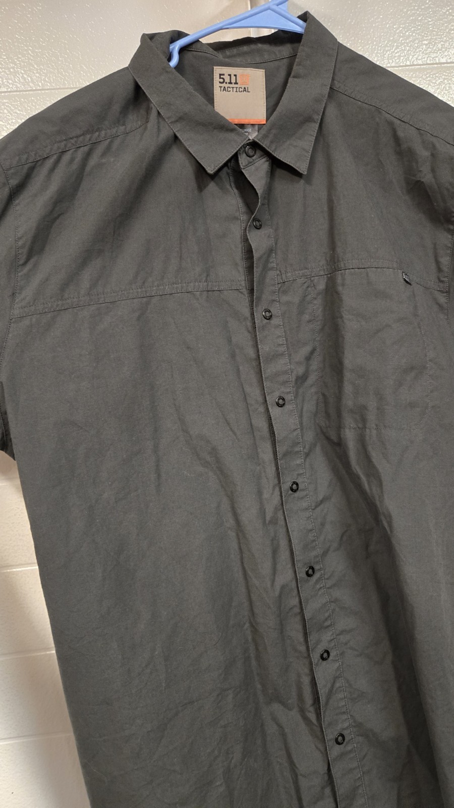 5.11 Men's XL Tactical Shirt Gray Snap Closure Cotton Blend