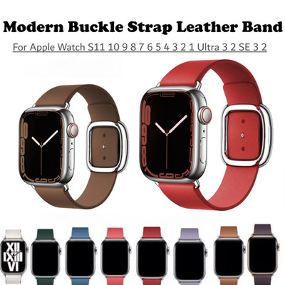 Leather Modern Buckle Strap for Apple Watch Band iWatch S11 10 9 8 5 6 SE Ultra3