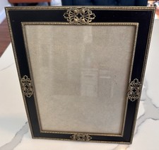 Vintage black and gold ornate Metal picture frame with baroque art deco 8x10
