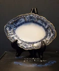 1249----Wedgwood Phoebe pattern 8-1/4" flow blue oval butter or serving bowl