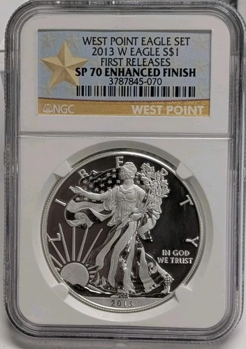 2013-W West Point American Silver Eagle Enchanced Finish 1 Oz Silver NGC SP 70