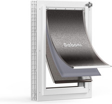 3-Flaps Pet Door for Interior and Exterior Doors, Durable Plastic Frame and Tele