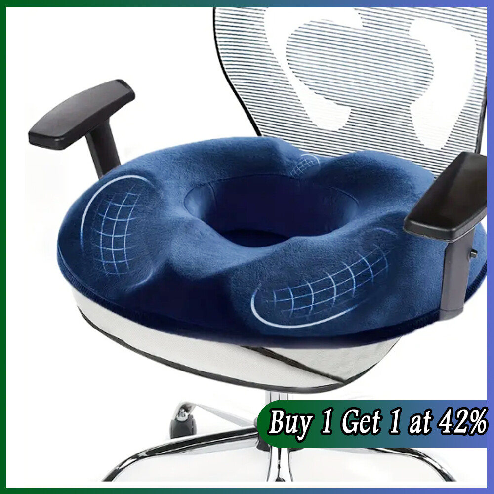 Memory Foam Donut Seat Cushion Pillow For Tailbone Sciatica and Hip Pain  Press