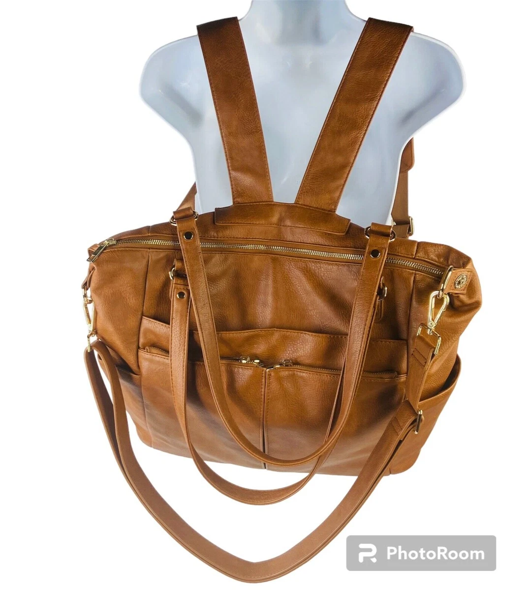 Diaper Bag Tote Mominside Vegan Leather Backpack Mom Dad Large