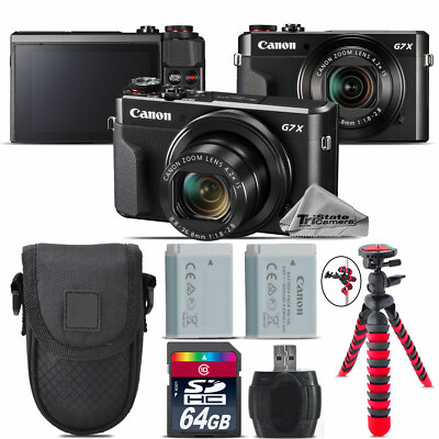 Canon PowerShot G7 X Digital DIGIC 7  WiFi NFC Camera + Tripod + Case - 64GB Kit