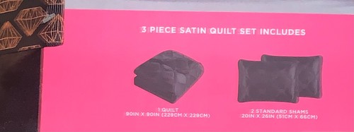 Juicy Couture Full/Queen Satin Quilt Decke & Shams Set schwarz Hot Pink Monogramme - Bild 5 von 5