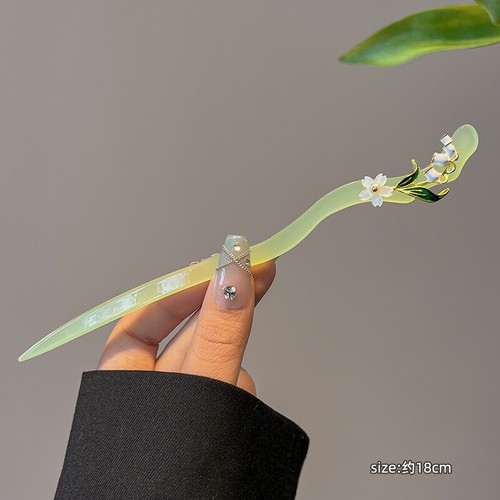 Horquilla con borla de orquídea Pearl Bell horquilla Qipao Hanfu tocado - Imagen 22 de 25