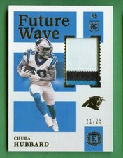 CHUBA HUBBARD 2021 ENCASED FUTURE WAVE ROOKIE PATCH /25 CAROLINA PANTHERS