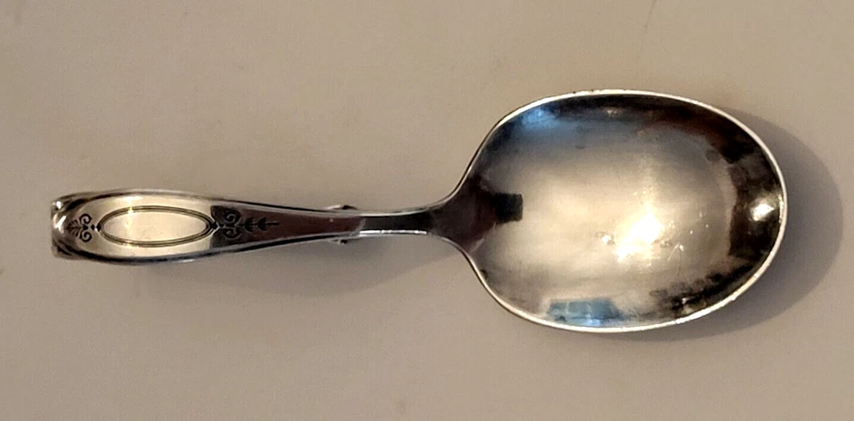 1918 ONEIDA Community Silverplate ADAM Baby Feeding Spoon Curved Handle YK - Image 2 of 4