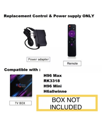 Control & Power Adapter ONLY for H96 Max RK3318 H96 Mini H6 Allwinne Android box