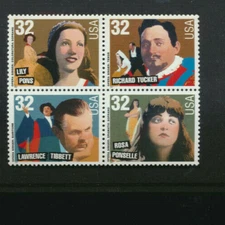 3154 - 57 Opera Singers  Mint NH Block of 4 Legends of American Music Series