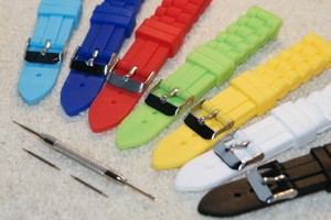 Caoutchouc Silicone Coloré Bracelet Montre Pour Glace Fossil Style 18mm  20mm | eBay