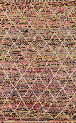Moroccan Luxury Hand-Knotted Wool Rugs for Living Room Flooring 6x10 ft