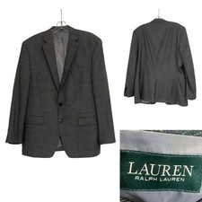 Lauren Ralph Lauren mens blazer 42R gray/tan houndstooth sport coat office -1
