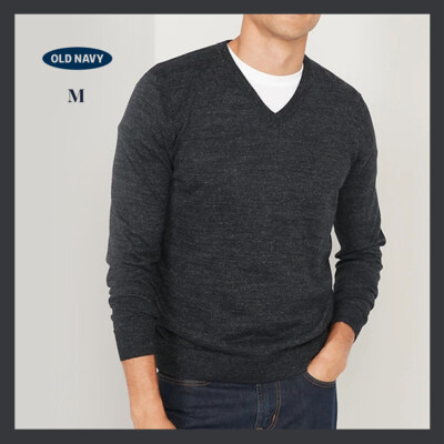 【未開封】VAWS logo Jumper Lサイズ NWT - Old Navy Men's V-Neck Long Sleeve Sweater, Charcoal Gray