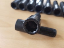 16x Vielzahn Radschrauben Rundkopf M14x1,25x30mm Sternschraube schwarz Barracuda