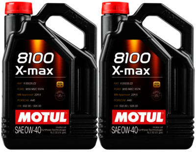 MOTUL 8100 X-MAX 0W-40 Motoröl 2x5 Liter Ford Mercedes Porsche VW Fiat BMW