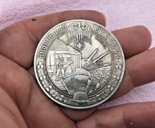 LARGE 1942-44 GERMAN BUILDING OF THE ATLANTIC WALL WWII COMMEMORATIVE COIN