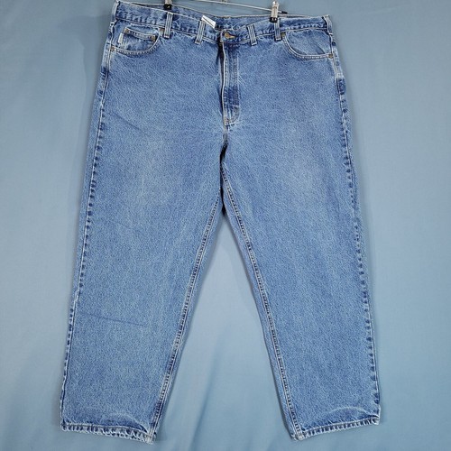 Carhartt Men's Relaxed Fit Denim Work Pants High Rise Straight Blue Size 48 x 30