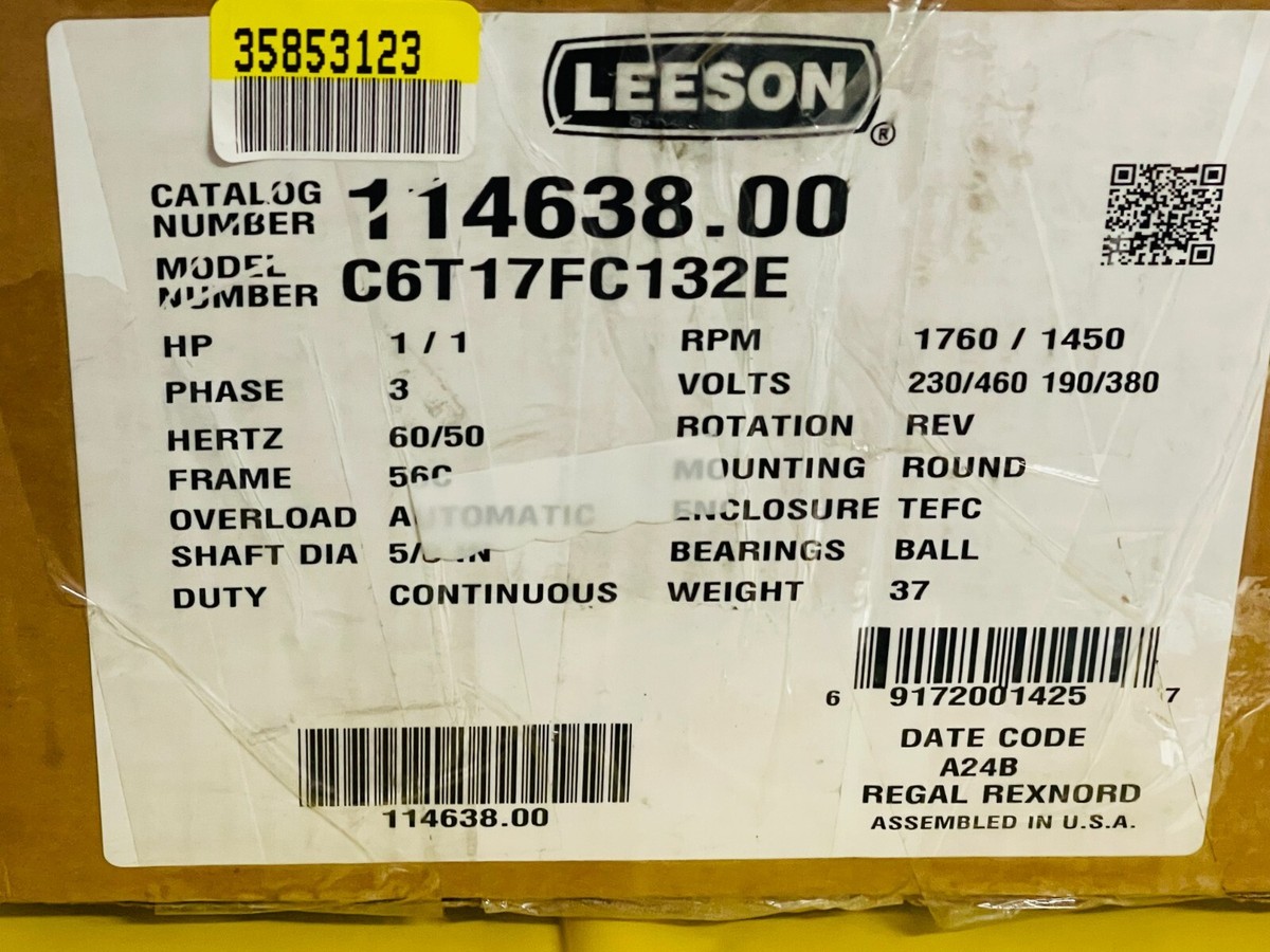 Leeson Wattsaver 114638.00 Inverter Duty Premium Efficiency Motor  