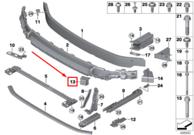 NEW MINI CLUBMAN F54 LEFT CARRIER SUPPORT 7405521 51117405521 ORIGINAL