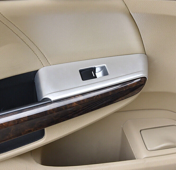 For Honda Accord 2008-2012 Silver Window Lift Panel Lock Switch Cover trim 4PCS Foto 3 de 4