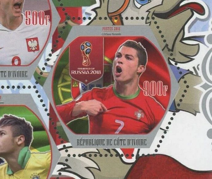 Cote D'Ivoire Russia World Cup 2018 Soccer Players Sport Souvenir Sheet of 4 Min - Image 3 of 4