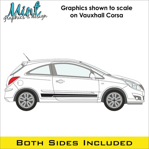 VAUXHALL CORSA Side Stripes Decals Stickers VXR Sting Graphics FREE P&P 005 - Picture 3 of 4