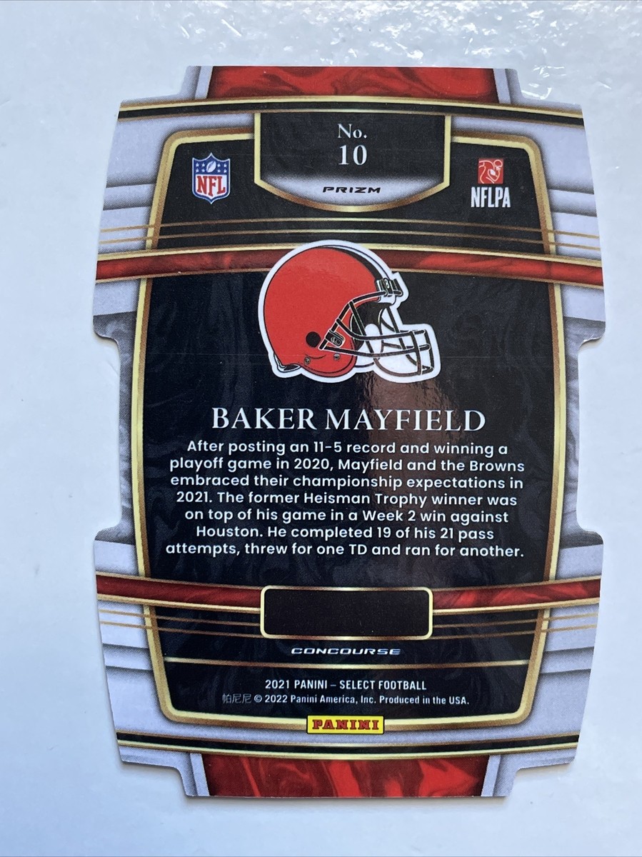 Baker Mayfield 2021 Panini Select Concourse Yellow & Red Prizm