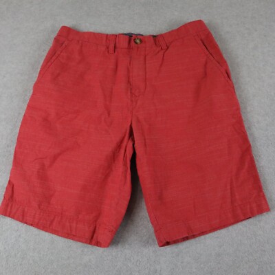 Tommy Hilfiger Shorts Mens 32 Chino Resort Casual Cotton Flat Front Red