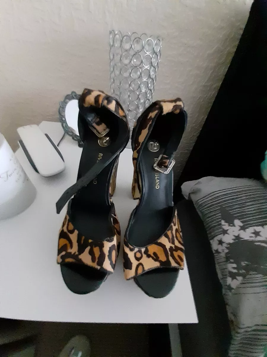 River island leopard print deals mules