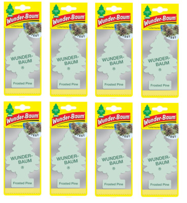 8 x WUNDER-BAUM FROSTED PINE - CAR AIR FRESHENER - HANGING LITTLE TREE REFRESH