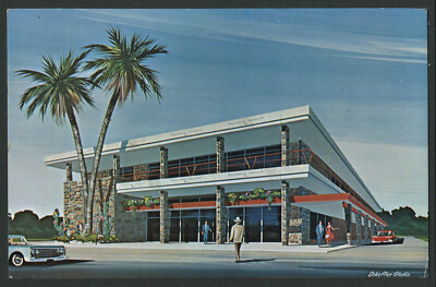 Scottsdale AZ: Rare c.1961 Postcard NEW BANK OF SCOTTSDALE ARCHITECT'S RENDERING