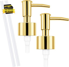 2Pack Gold Soap Dispenser Pump Replacement - Soap Pump for Lotion  Regular Glas