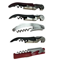 Waiter's Corkscrew Stainless Steel Wine Bottle Opener & Foil Cut- LOT OF 5