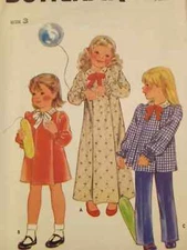 UC Butterick 3503 Toddler Dress Pants Top Shirt Vintage Sewing Pattern Size 3T
