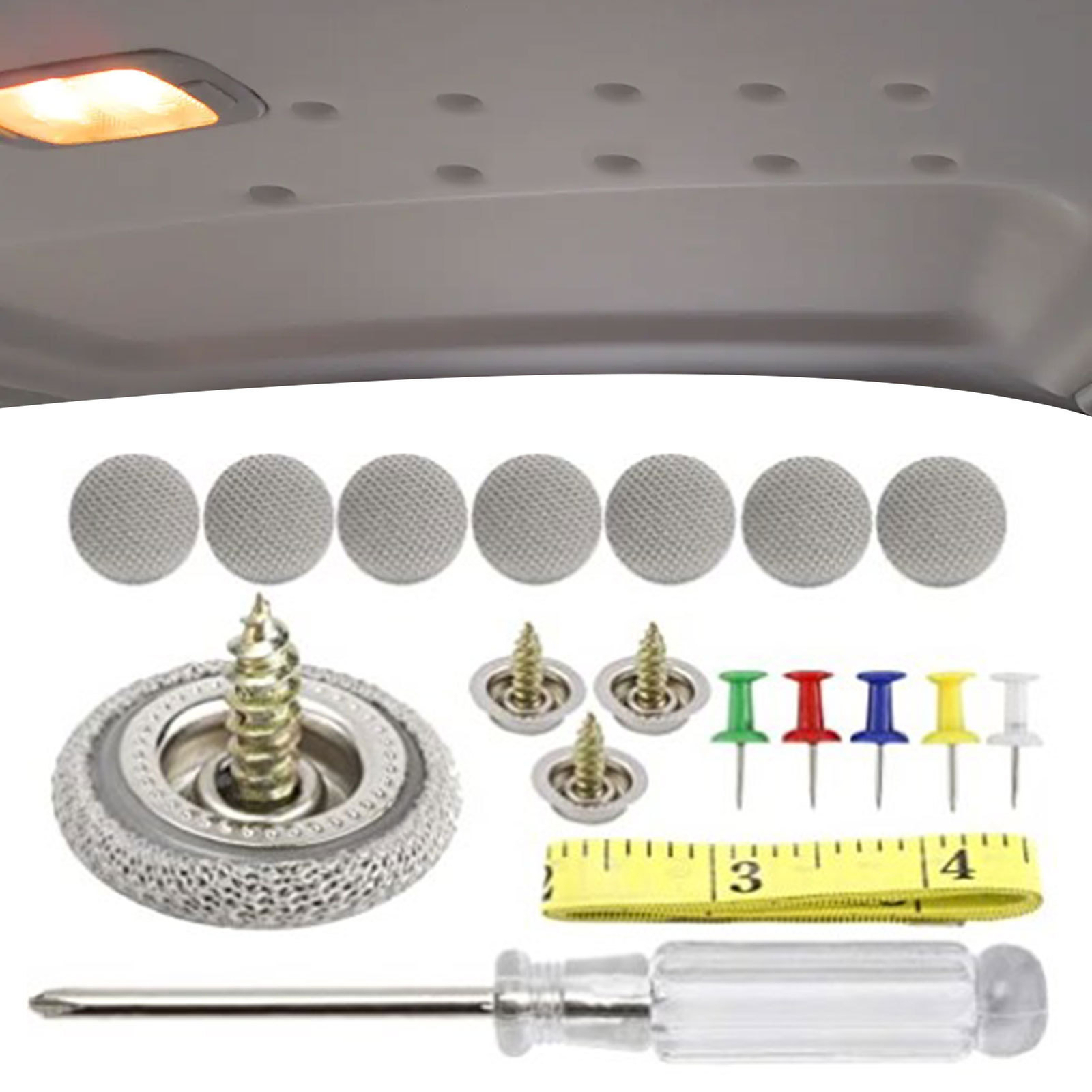 60pcs Car Headliner Repair Kit Repair Buckle Sagging Headliner Pins Rivet Snap