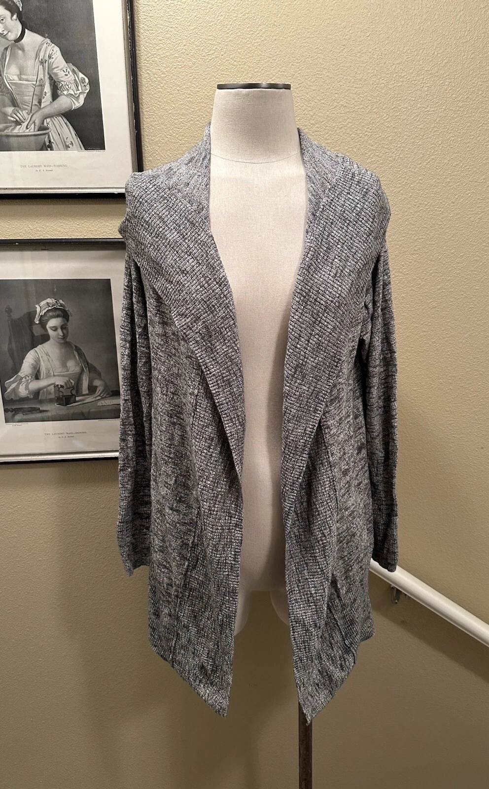 Maurices 1X Black & White Cotton Hoodie Lounge Coastal Cardigan Sweater
