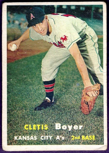 1957 Topps Cletis Boyer RC Kansas City Athletics #121