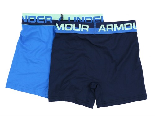 Under Armour 242199 Boys Kids 2-Pack Underwear Boxer Brief Blue/Navy Size YSM - Picture 2 of 2