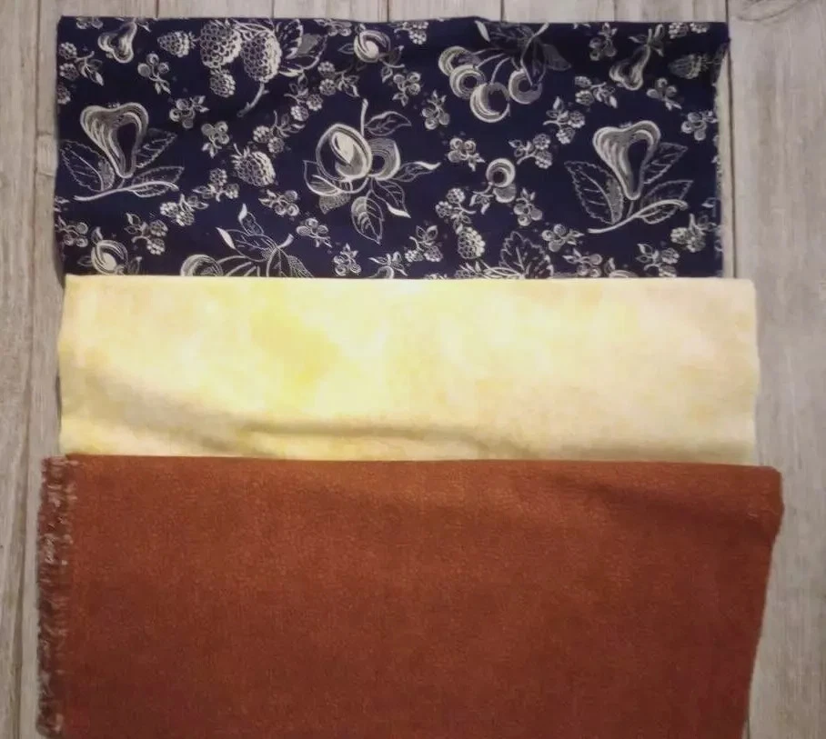 fruit solids blue fun fabric length 44,44,42  inch 3pc new - Image 2 of 2