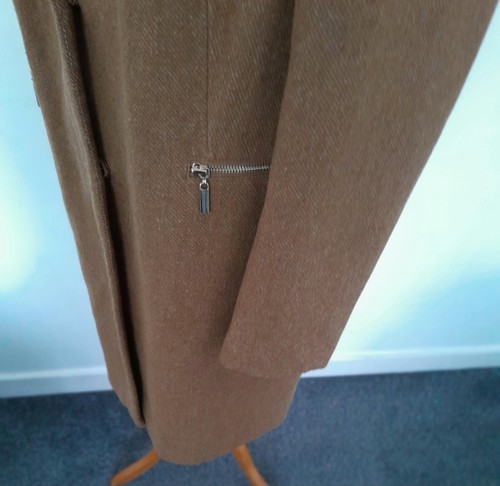 M&S COLLECTION - Wool Mix Mid Length CAMEL MIX Coat Size 18 - Picture 9 of 13