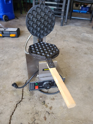Commercial Bubble Waffle Maker Egg Pancake Baker Machine 1400W Non-Stick