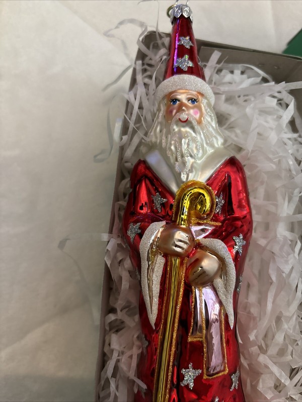 Northstar Santa Christmas Ornament Hand Painted Poland w/ Box