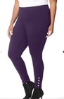 Just My Size Purple (wine)  Pointe Snap Bottom Leggings Pants 3X NEW — photo 3