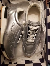 BALLY Gavina Metallic Silver Low Top Woman's Sneakers Z2098 Size US 7 M